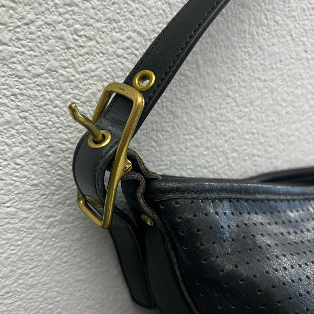 Coach Legacy 9218 Black Perforated Leather Shoulder Bag